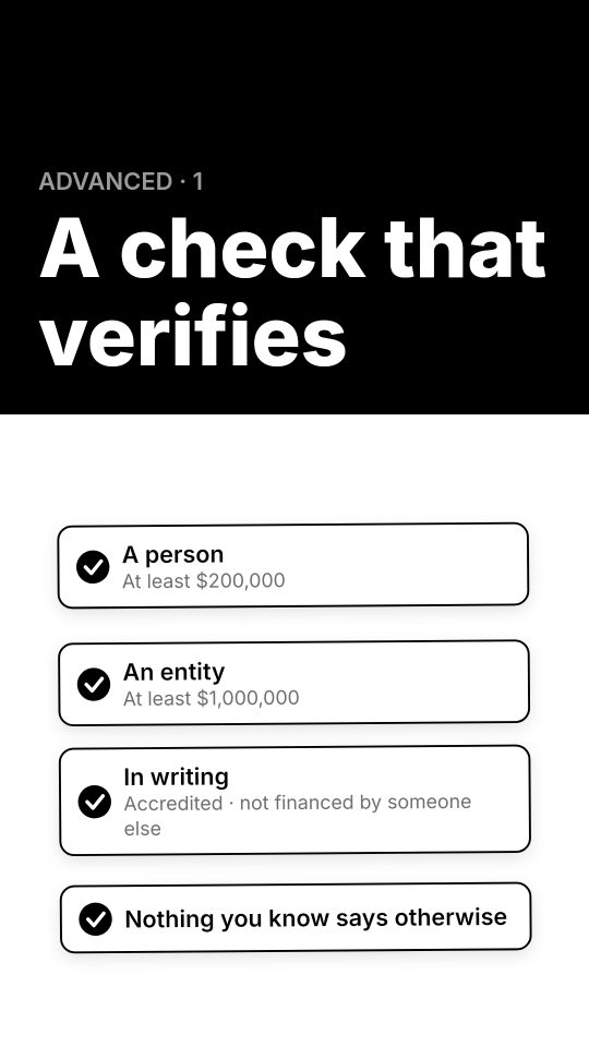 Can a high minimum investment verify accredited status under 506(c)?